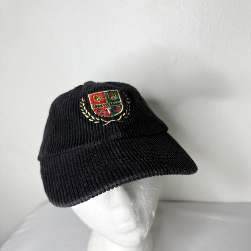 Teddy Fresh Since 1‎ Year Ago Black Corduroy Crest Adjustable Dad Cap Hat Retro